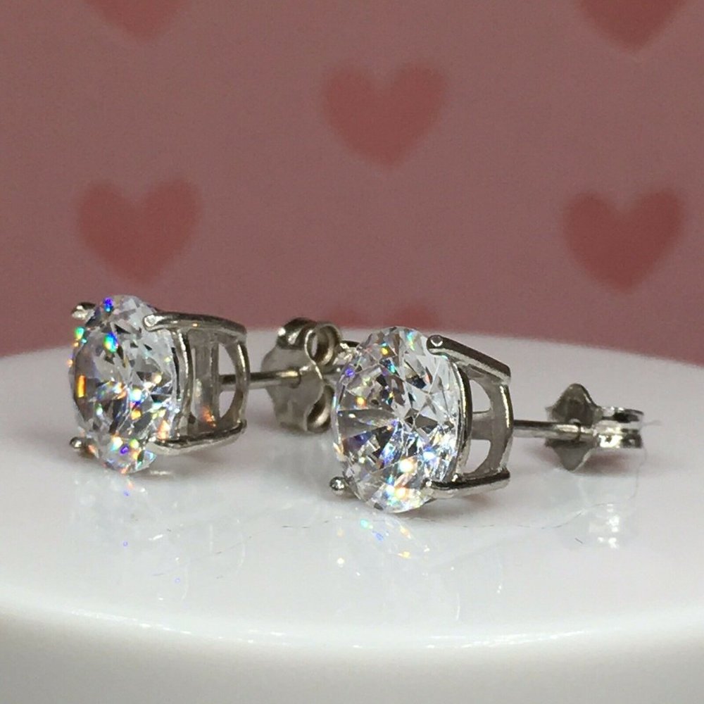 4 CT VVS DIAMOND STUD EARRINGS! 14K! NEW